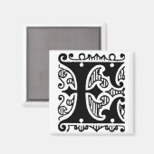 Verschlungene Monogramm 'E' - Magnet (Vorderseite/Rückseite)
