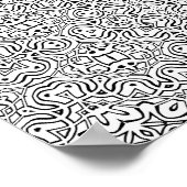 Verschlungene Rollwerk-Symmetrie-Färbeseite Kunst Poster (Ecke)