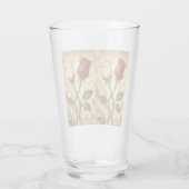 Verschlungene rote und weiße Rosen. Glas (Rückseite)