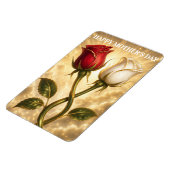 Verschlungene rote und weiße Rosen. Magnet (Linke Seite)