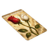 Verschlungene rote und weiße Rosen. Magnet (Rechte Seite)