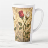 Verschlungene rote und weiße Rosen. Milchtasse (Rechts)