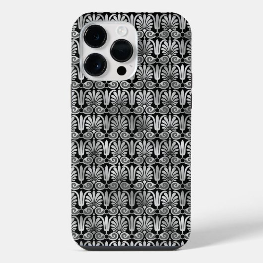 VERSCHLUNGENE SCHWARZ-SILBER-MUSTER iPhone HÜLLE (Rückseite)