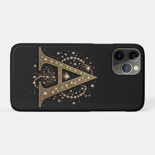 Verschlungener goldener Buchstabe A Luxus-Monogram Case-Mate iPhone Hülle (Rückseite (Horizontal))