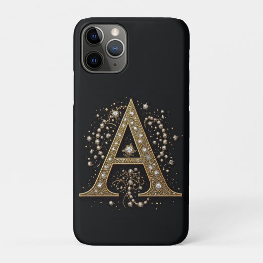 Verschlungener goldener Buchstabe A Luxus-Monogram Case-Mate iPhone Hülle (Rückseite)
