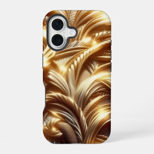 Verschlungenes Gold iPhone 16 Hülle (Rückseite)