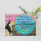 Verschluss-Bruch-Tanzachtziger jahre Einladung (Stehend Vorderseite)