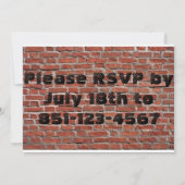 Verschluss-Bruch-Tanzachtziger jahre Einladung (Rückseite)