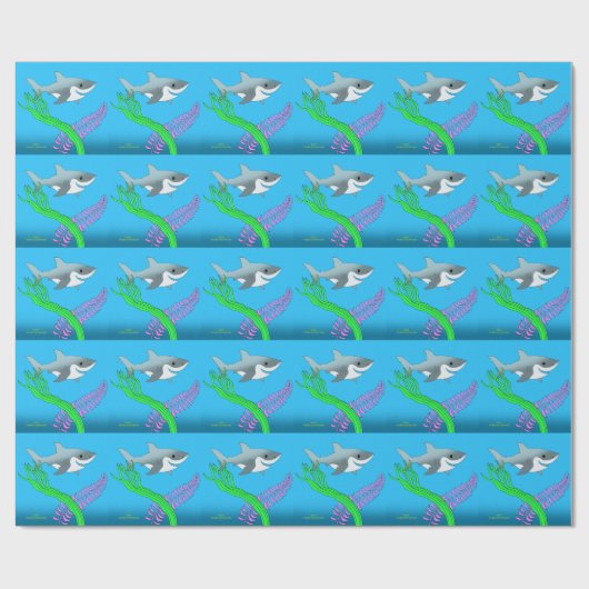 VERSCHLUSS - das Haifisch-Packpapier Geschenkpapier (Flach)