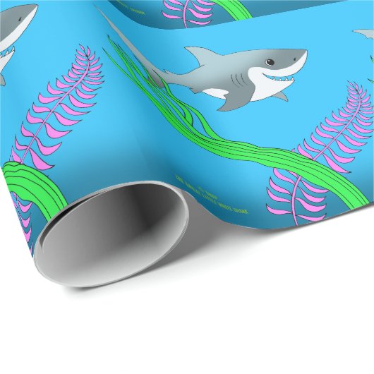 VERSCHLUSS - das Haifisch-Packpapier Geschenkpapier (Rolleneckpunkt)