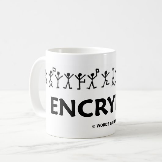 Verschlüsselt (Tanzen-Mann-Strichmännchen-Ziffer) Kaffeetasse (Vorderseite Links)