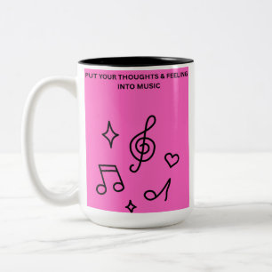 VERSCHMILZE DEINE GEDANKEN & GEFÜHLE IN MUSIK ZWEIFARBIGE TASSE