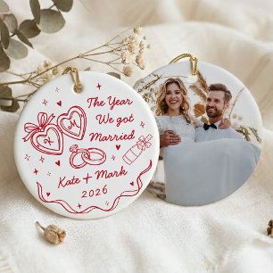 Verschmitzt Handgezeichnete Erste Weihnachten Verh Keramik Ornament