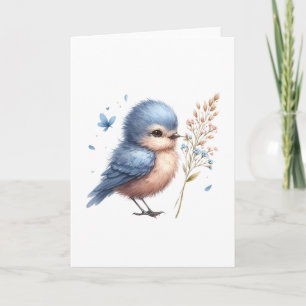 Verschmitzter blauer Vogel Grußkarte für jeden Anl Karte