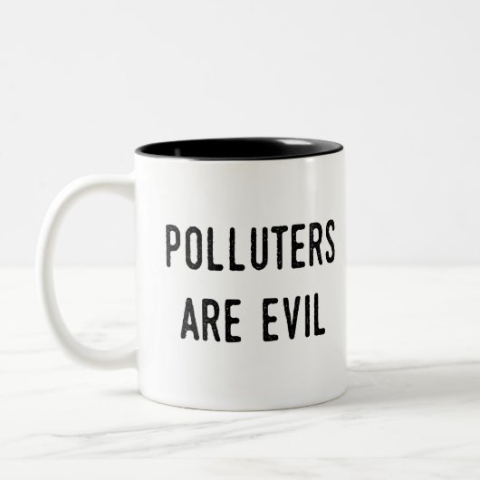 Verschmutzer sind schlecht: zweifarbige tasse (Links)