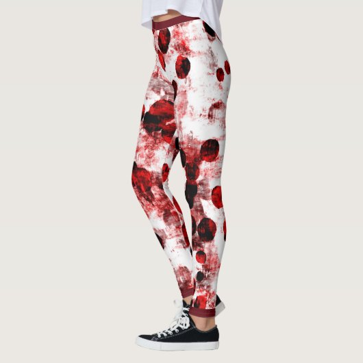 Verschmutzte rote Punkte Leggings (Links)