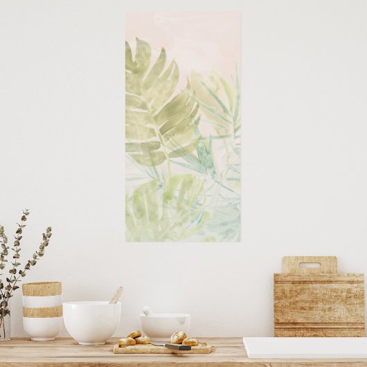 Verschmutzte tropische Blätter Poster (Küche)