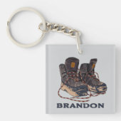 Verschmutzte Wanderstiefel Personalisiertes Outdoo Schlüsselanhänger (Vorderseite)