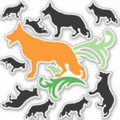 Verschmutzter deutscher Schäferhund Aufkleber (Vorderseite)