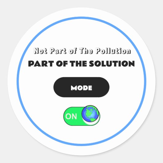 Verschmutzung stoppen runder aufkleber (Vorderseite)