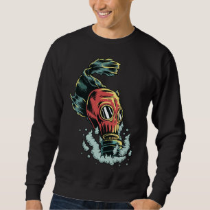 Verschmutzung von Fischen mit Gasmaske Sweatshirt