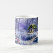 Verschneidertes, verzaubertes Waldhäuschen mit Brü Kaffeetasse (Mittel)
