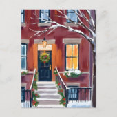Verschneite Stadt Stoop | Weihnachten Winter Aquar (Vorderseite)