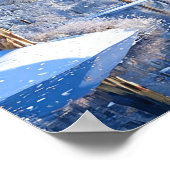 Verschneite Winterlandschaft Friedliche Waldszene Poster (Ecke)