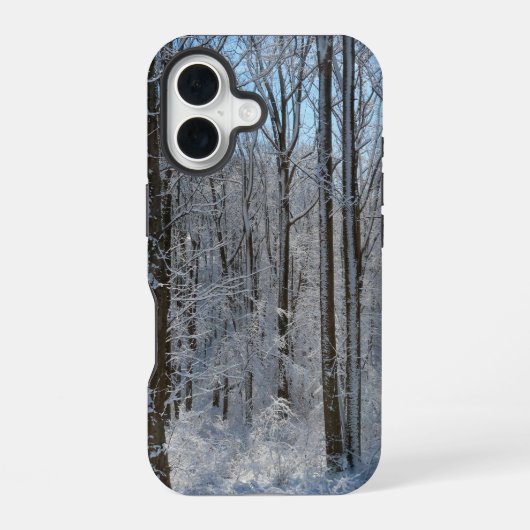 Verschneiter Pappelwald I iPhone 16 Hülle (Rückseite)