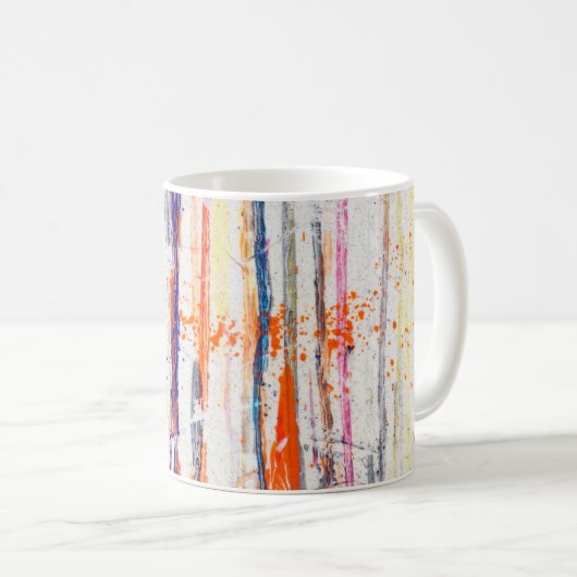Verschnittliche Farbe auf weißer Grundfarbe, Kunst Kaffeetasse (VorderseiteRechts)