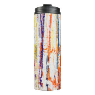 Verschnittliche Farbe auf weißer Grundfarbe, Kunst Thermosbecher