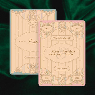 Verschnörkelte Art Nouveau Hochzeit - Termin vorme Save The Date