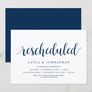 Verschoben, Hochzeit Datum ändern Einladung