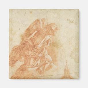 Verschobener Engel und Architekturskizze, c.1600 Magnet