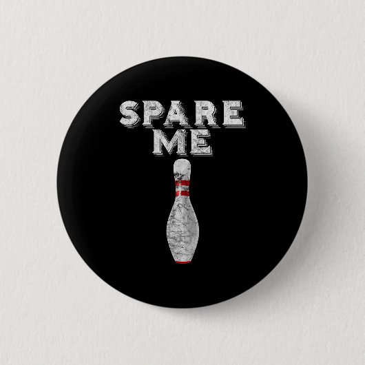Verschone mich Lustiges Bowling-Team Vintage Button (Vorderseite)