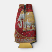 Verschönert indische Elefanten Rot und Gold Flaschenkühler (Rückseite)