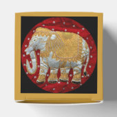 Verschönert indische Elefanten Rot und Gold Geschenkschachtel (Oben)