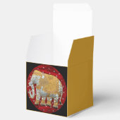 Verschönert indische Elefanten Rot und Gold Geschenkschachtel (Geöffnet)