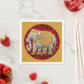 Verschönert indische Elefanten Rot und Gold Serviette (Beispiel)