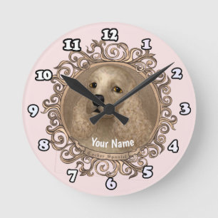 Verschönerte Cocker Spaniel Uhr