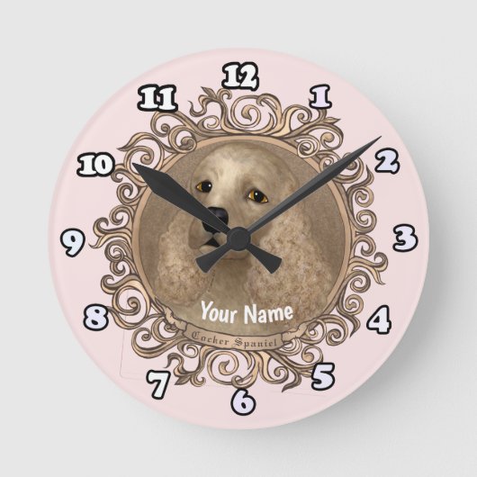 Verschönerte Cocker Spaniel Uhr (Vorderseite)