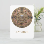 Verschönerte Steampunk-Zahnrad-Mandala aus Messing Einladung (Stehend Vorderseite)