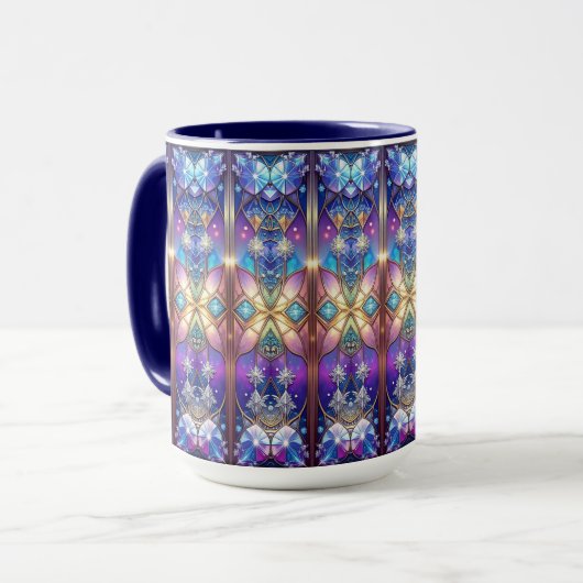 Verschönerter Buntglas-Muster-Becher Tasse (Vorderseite Links)