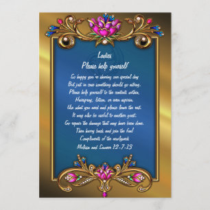 Verschönerter Goldton-Blumenrahmen-Hochzeitskorb-S Einladung