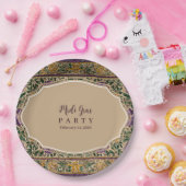 Verschönerter Mardi-Gras-Masquerade-Rahmen Pappteller (Party)