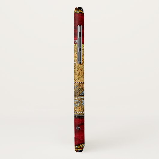 Verschönertes indischer Elefant-Rot und Gold Case-Mate iPhone Hülle (Hinten/Links)