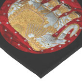 Verschönertes indischer Elefant-Rot und Gold Kurzer Tischläufer (Ecke)