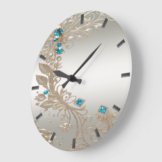 Verschönerung der Gold Blue Stones Wall Uhr (Winkel)