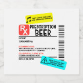 Verschreibung Bierwarnung Etikett Funny Personalis (Einzelnes Label)