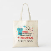 Verschreibung der Krankenschwester Bestes Geschenk Tragetasche (Rückseite)